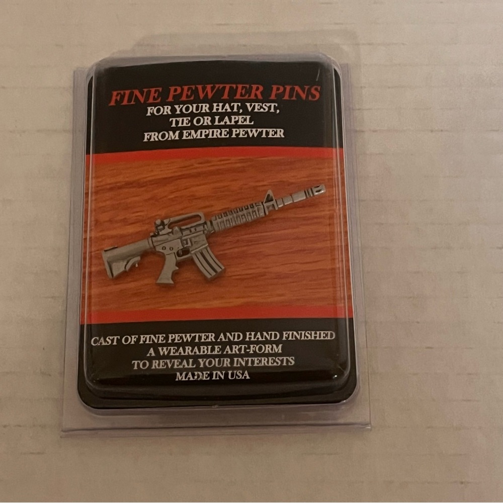 Empire Pewter Rifle Pewter Pin For Hat Vest Tie Lapel Made In USA